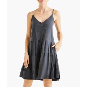 Splendid Shannon Tiered Crinkled Mini Sundress Storm S